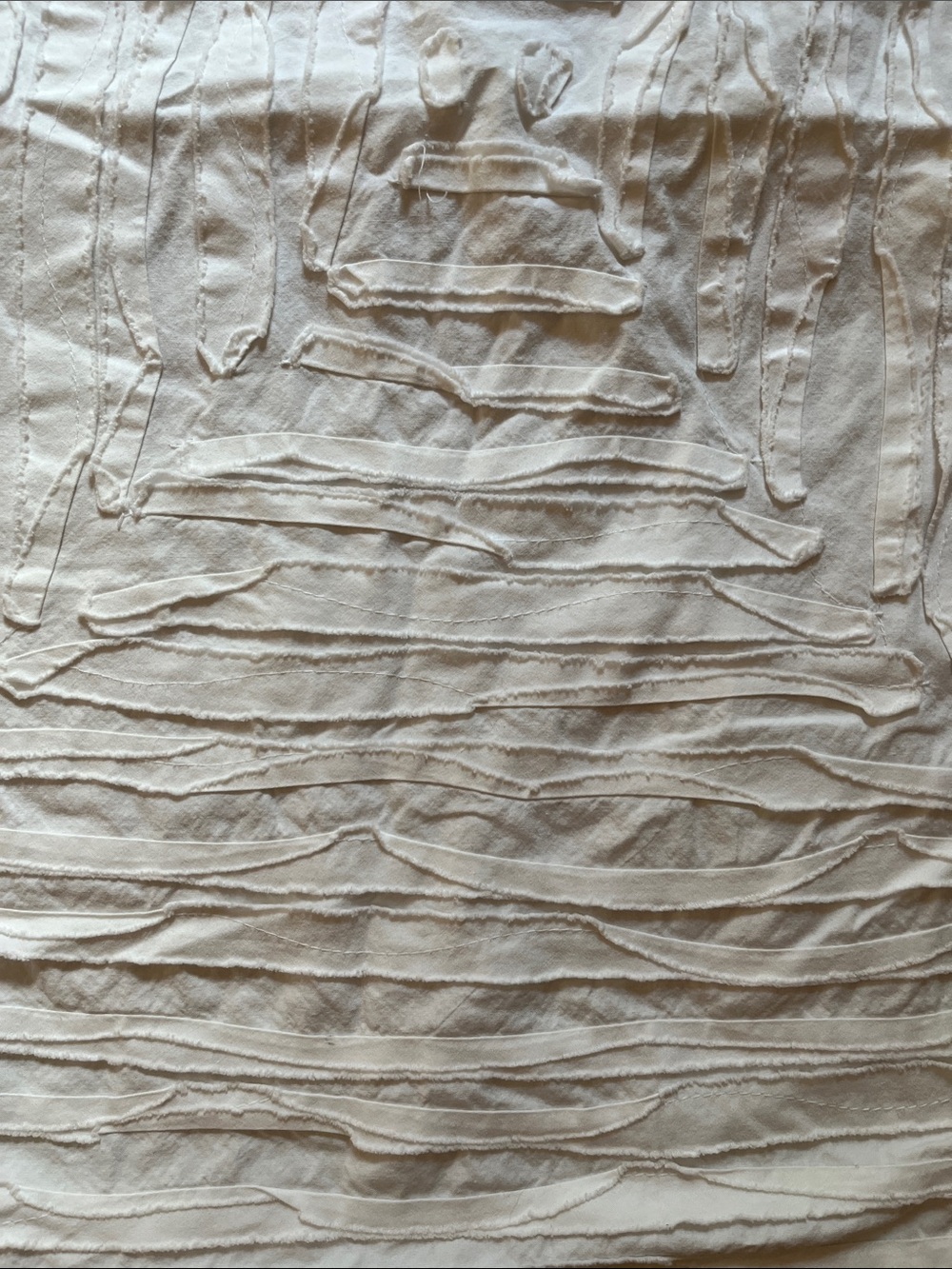 Set/2 ANTHROPOLOGIE *Standard* White Fabric Applique Pillowcases 100% Cotton - Picture 2 of 5